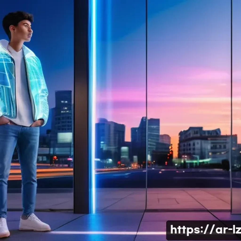 디지털 시대의 패턴 인식 기술 - **Prompt:** A young person, around 15 years old, stands fully clothed in stylish, modern casual wear...
