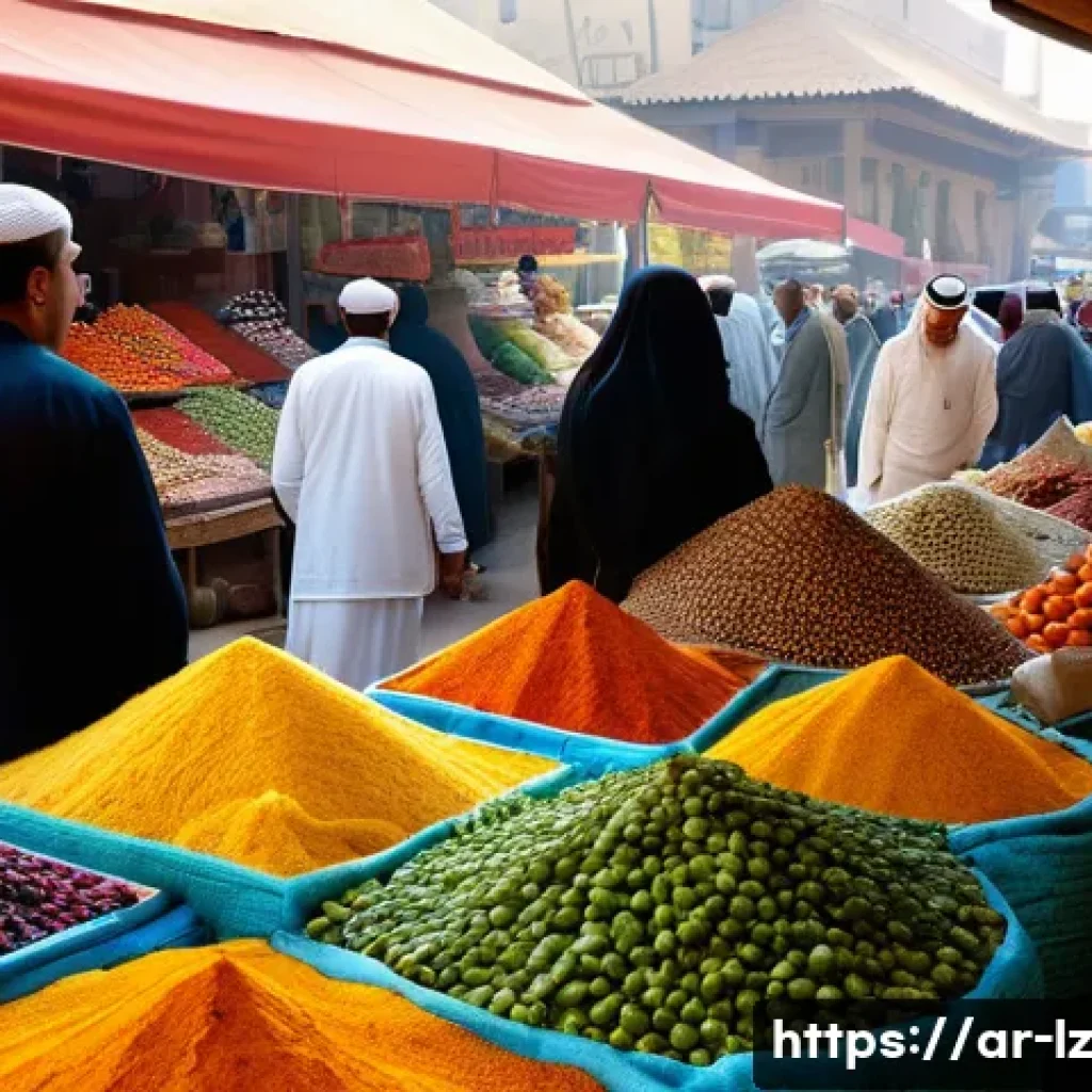 효과적인 패턴 인식 훈련 기법 - A detailed scene of an Arab marketplace bustling with people wearing traditional and modern clothing...