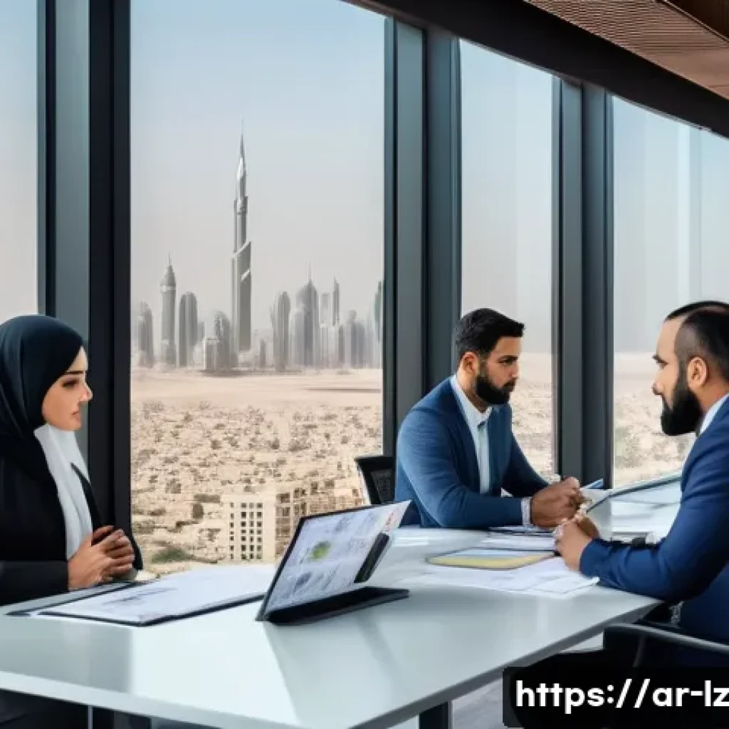 패턴 인식 능력과 전략적 사고의 관계 - A professional Middle Eastern business meeting scene set in a modern office with Arabic calligraphy ...