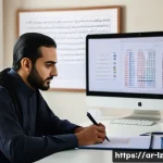 Home 22 패턴 인식 능력 훈련을 위한 실습 자료 - A focused Arabic man in his 30s sitting at a clean, organized desk in a quiet home office decorated ...