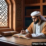 Home 21 패턴 인식 능력 강화에 도움이 되는 신경과학 - A detailed digital painting of an Arabic scholar in a traditional study room, surrounded by ancient ...